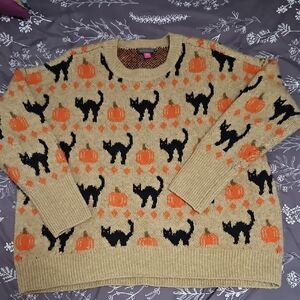 Vince Camuto Tan and Black Knit Sweater Women's Size Medium